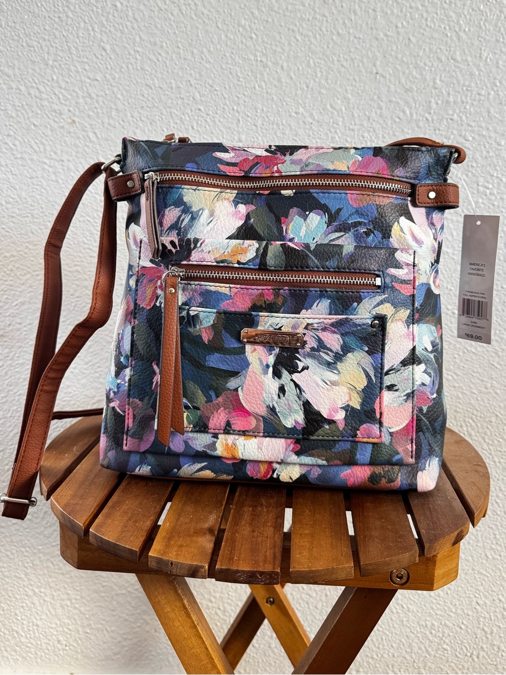 NWT Rosetti Zuma Large Crossbody Floral Handbag Tote- Fall Aspen Floral